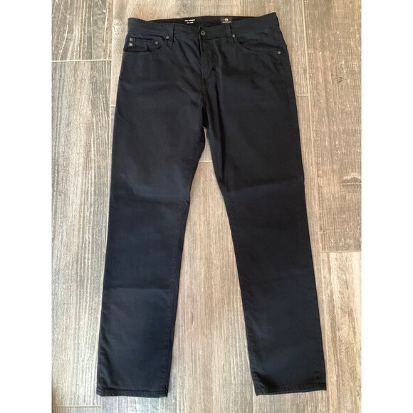 AG Adriano Goldschmied The Everett Slim Straight Jeans Mens 36x32 Black Cotton/E - Picture 2 of 5